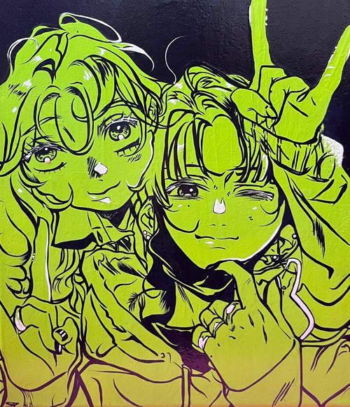 Aya and Mitsuki canvas Painting